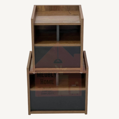 Modern Bedside Table – High-Quality MDF, Large Drawer & Open Storage Shelf